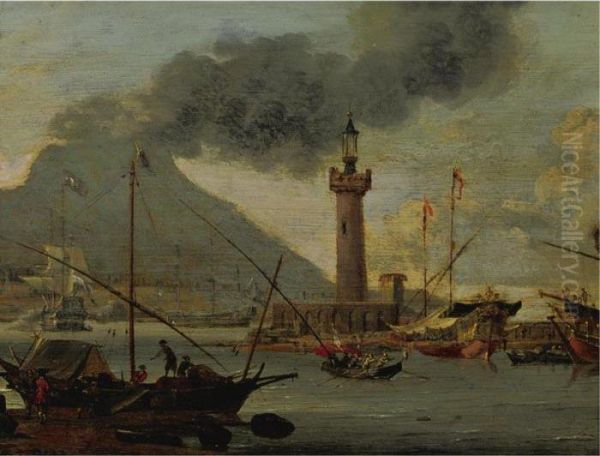 View Of Vesuvius Oil Painting by Abraham Storck