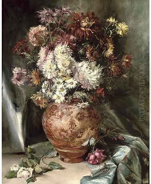 Flowers Oil Painting by French School