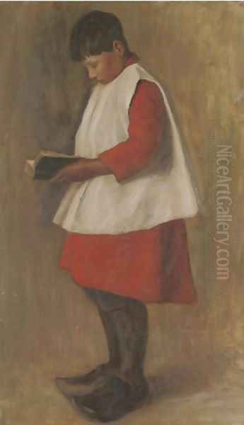 Portrait of a chorister Oil Painting by French School