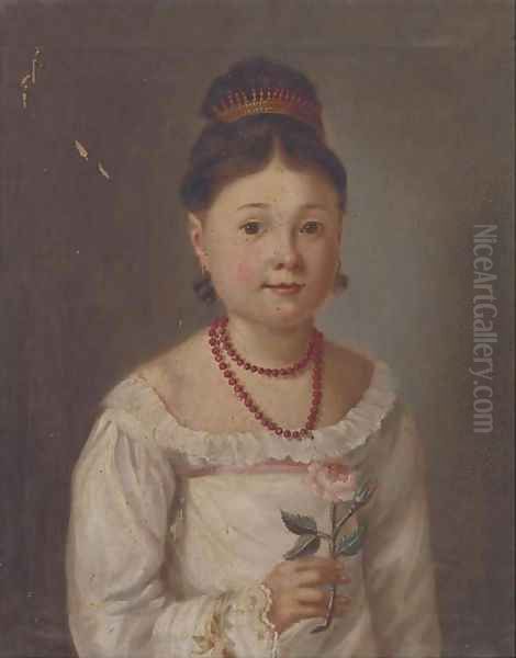 Portrait of a Nellide Vedrines Oil Painting by French School