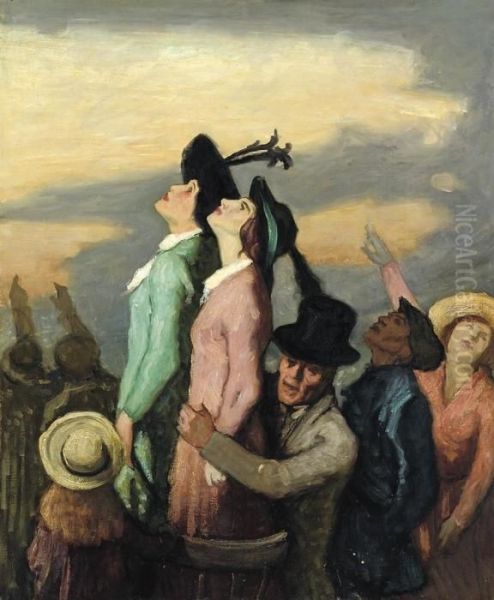 Flight Oil Painting by William Strang