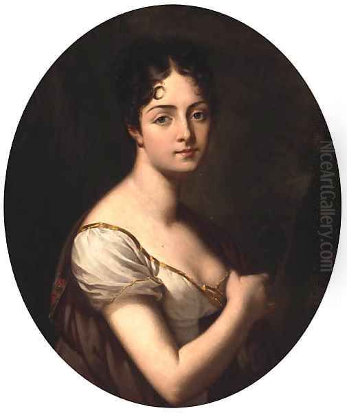 Portrait Of A Young Lady Oil Painting by French School