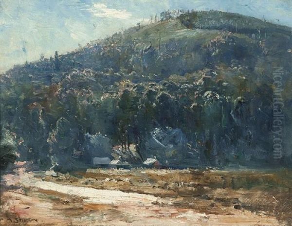 Hillside Oil Painting by Arthur Ernest Streeton