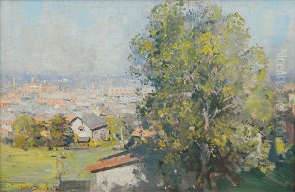 Richmond From Fairlea House Oil Painting by Arthur Ernest Streeton