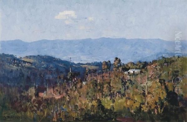 Dandenongs Oil Painting by Arthur Ernest Streeton