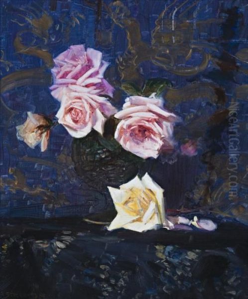 Roses Oil Painting by Arthur Ernest Streeton