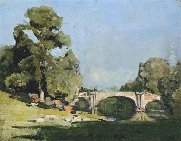 The Stone Bridge Oil Painting by Arthur Ernest Streeton