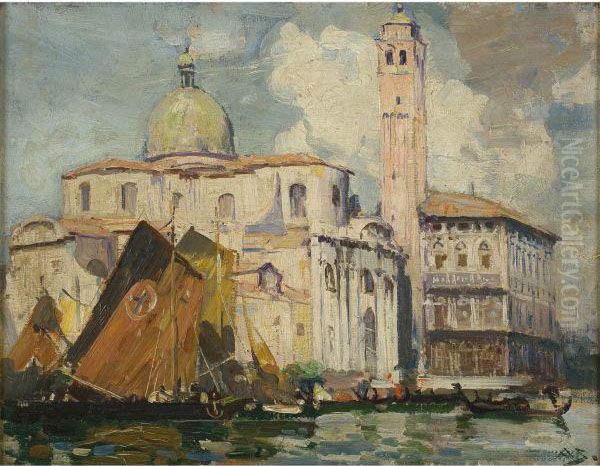 Grand Canal Oil Painting by Arthur Ernest Streeton