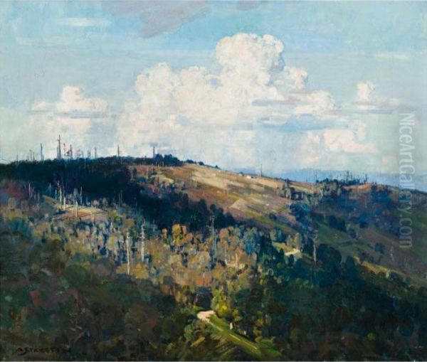 Mernda Hill Oil Painting by Arthur Ernest Streeton