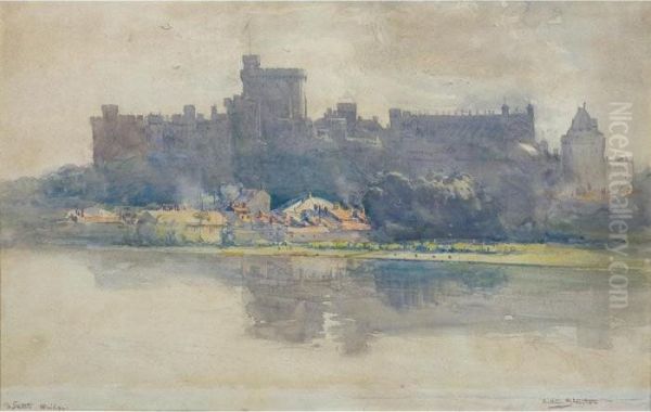 Windsor Castle Oil Painting by Arthur Ernest Streeton