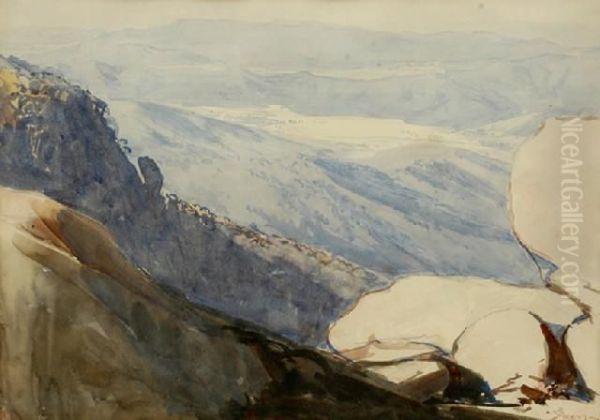 Mt Buffalo Oil Painting by Arthur Ernest Streeton