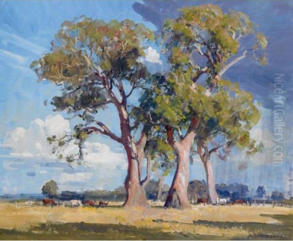 The Three Gums Oil Painting by Arthur Ernest Streeton