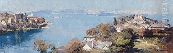 Harbour, From Neutral Bay Oil Painting by Arthur Ernest Streeton