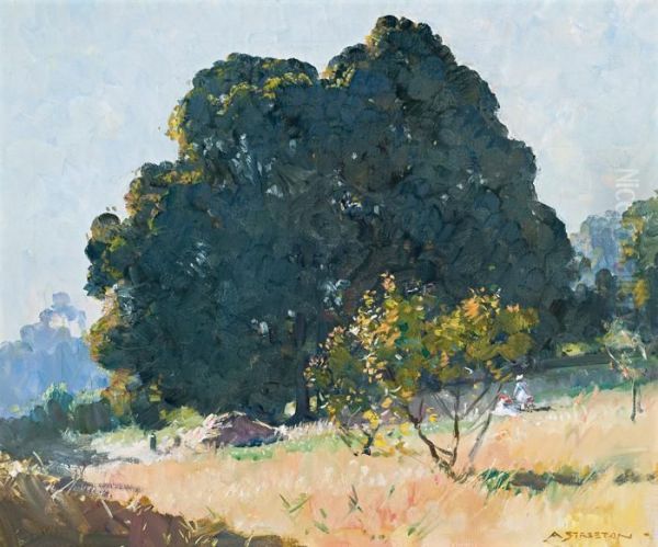 Afternoon Light (blackwood Tree) Oil Painting by Arthur Ernest Streeton