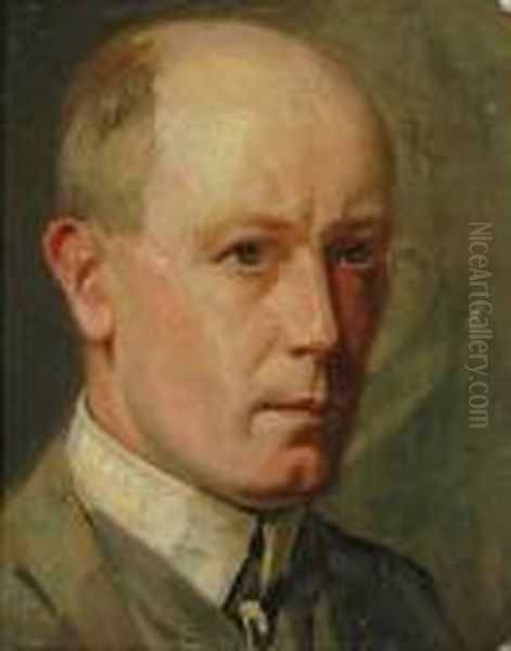 Attributed To Arthur Ernest 
Streeton Sketch Ofscott Oil On Canvas Laid On Board 'this Is A Sketch 
Of Scott Afirst World War Artist By A. Streeton' Inscribed Verso 30 X 24
 Cmprovenance: Private Collection Melbourne Oil Painting by Arthur Ernest Streeton