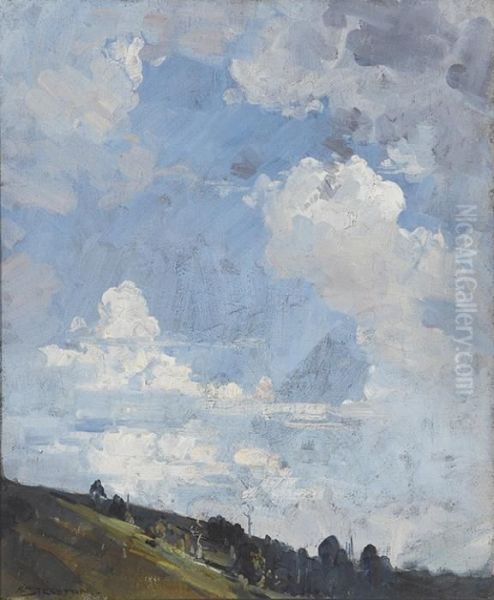 Afternoon Sky At Olinda Oil Painting by Arthur Ernest Streeton