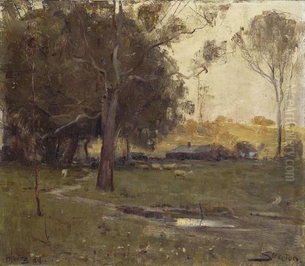 Greaves's Farm, Heidelberg Oil Painting by Arthur Ernest Streeton