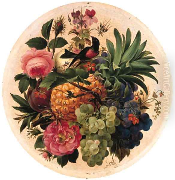 Still lifes of fruits and flowers Oil Painting by French School