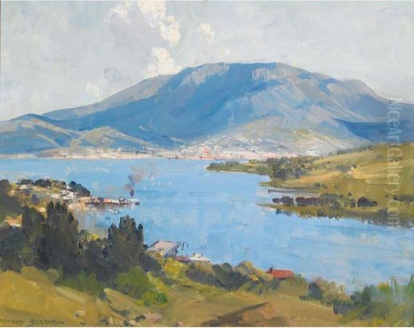 Hobart Oil Painting by Arthur Ernest Streeton