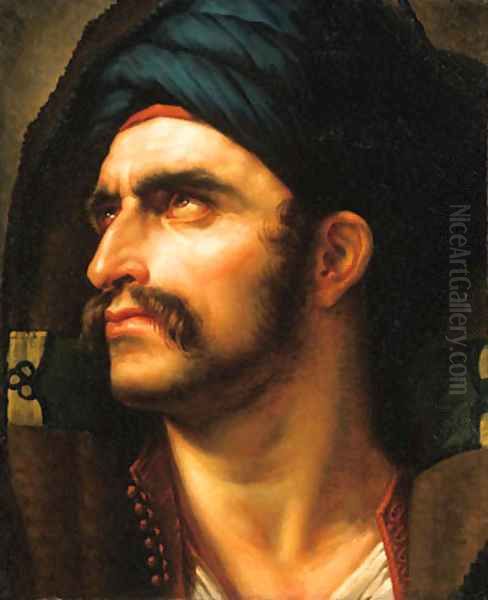 The head of a Turk Oil Painting by French School