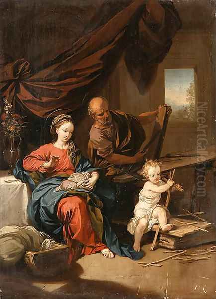 The Holy Family in the Carpenter's Shop Oil Painting by French School