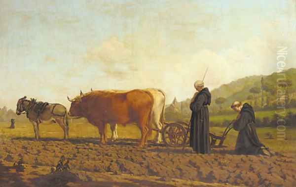 A pause for prayer Oil Painting by French School