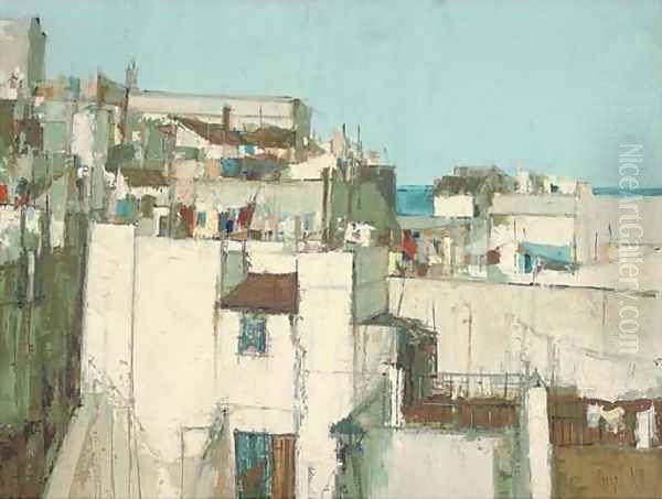 A vuew from the rooftops Oil Painting by French School