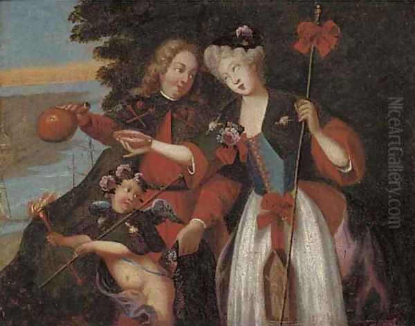 An allegory of love Oil Painting by French School