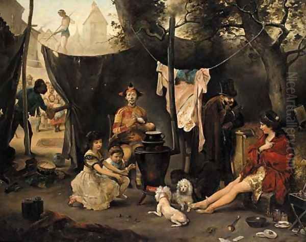 Backstage at the circus Oil Painting by French School