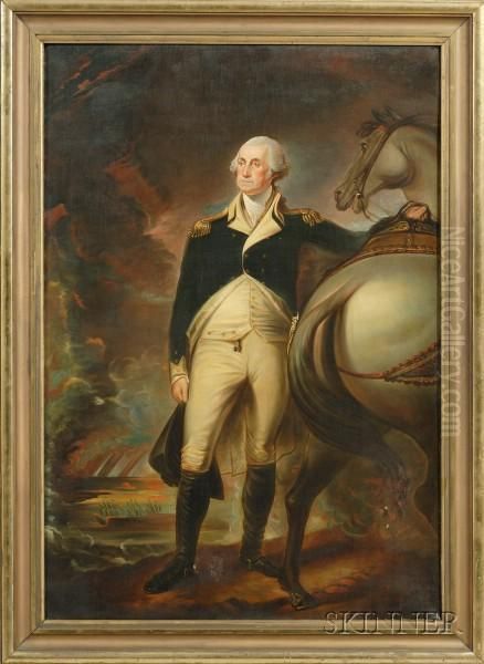 Portrait Of George Washington At Dorchester Heights. Oil Painting by Gilbert Stuart