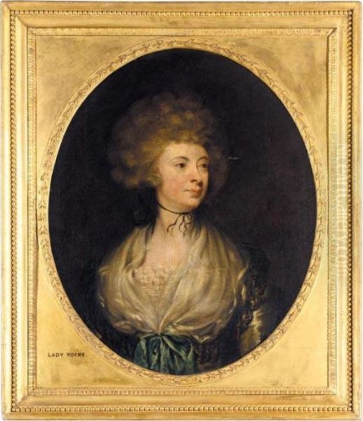 Portrait Of Lady Roche, Wife Of Sir Boyle Roche, M.p. Oil Painting by Gilbert Stuart