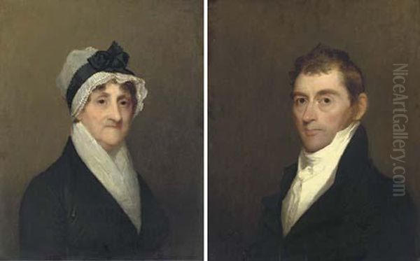 Portrait Of Nathan Bond; And Portrait Of Mrs. Nathan Bond: A Pairof Works Oil Painting by Gilbert Stuart