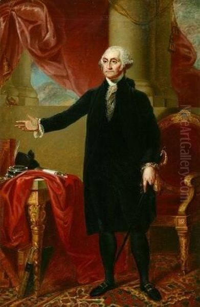 Lansdowne Portrait Of George Washington Oil Painting by Gilbert Stuart