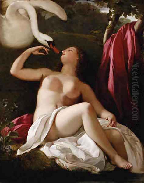 Leda and the Swan Oil Painting by French School