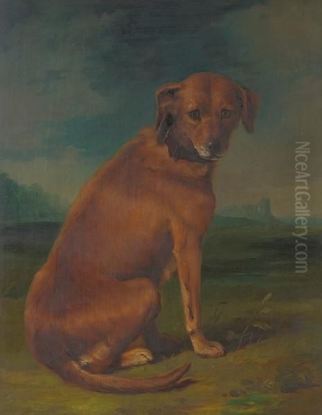 A Sporting Dog In A Landscape Oil Painting by George Stubbs