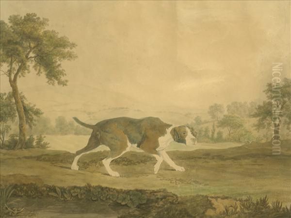 Pointer In Alandscape Oil Painting by George Stubbs