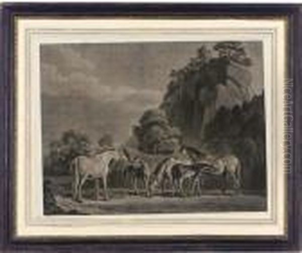 Brood Mares Oil Painting by George Stubbs