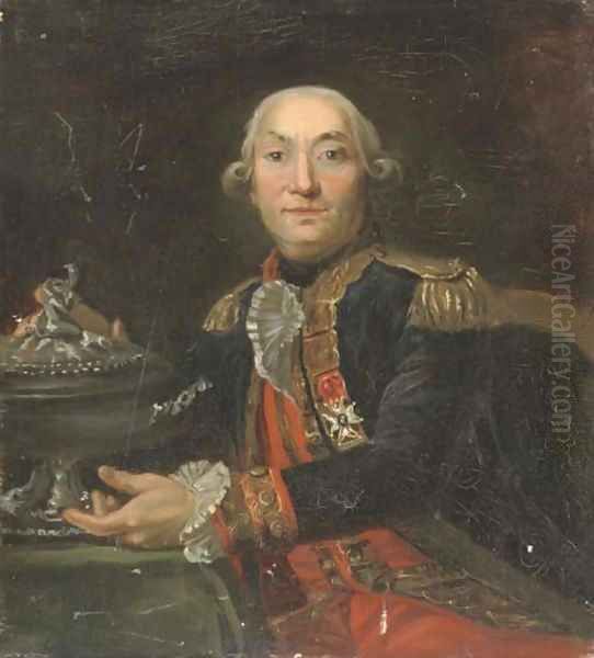 Portrait of a Capitaine de Vaisseau in the French navy Oil Painting by French School