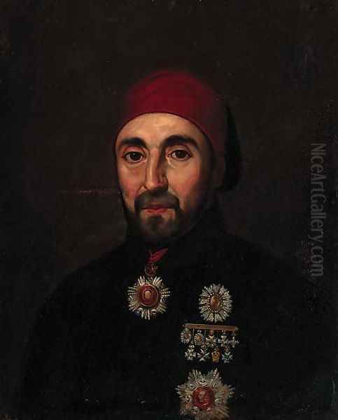 Portrait of a Turkish officer Oil Painting by French School