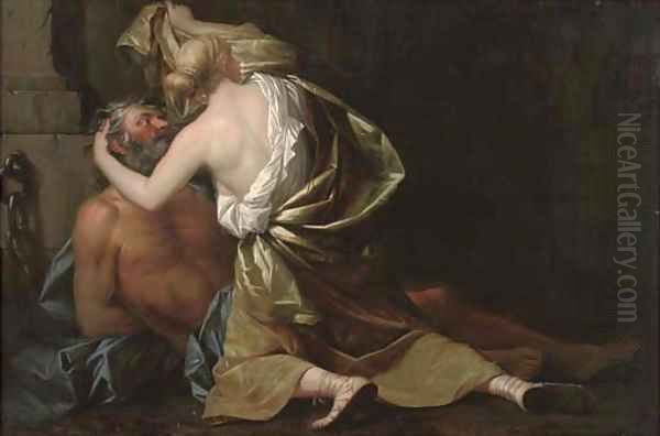 Roman Charity Oil Painting by French School