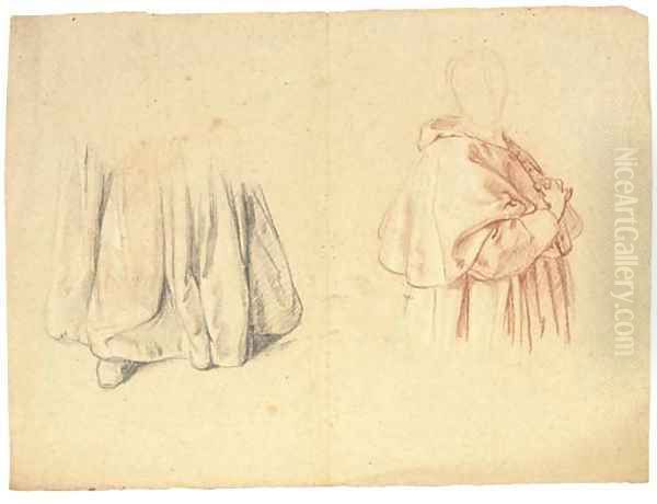 Studies for the drapery of an ecclesiastic Oil Painting by French School