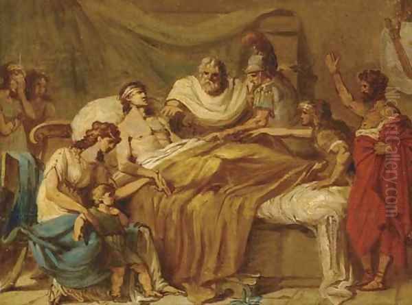 The Death of Germanicus Oil Painting by French School