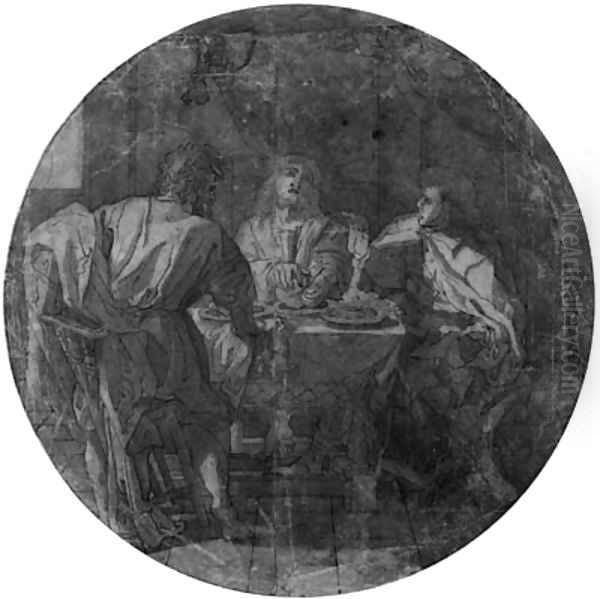 The Supper at Emmaus Oil Painting by French School