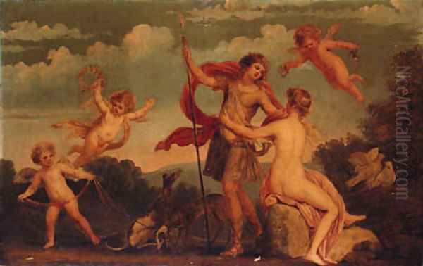 Venus and Adonis Oil Painting by French School