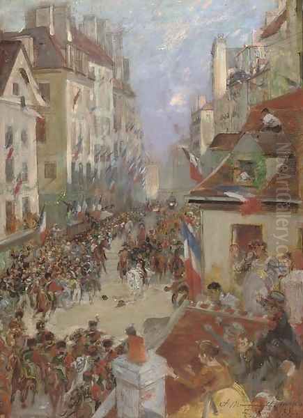 Napoleon's victory parade Oil Painting by French School