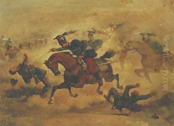 The charge Oil Painting by French School