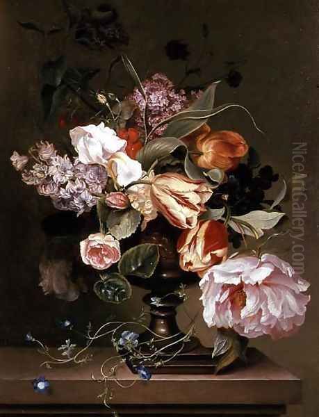 Still life with flowers by Marie Geertruida Snabille