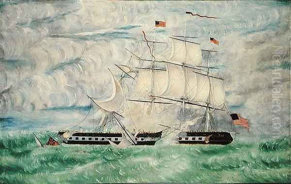 U.S.S. Constitution Oil Painting by Charles Stewart