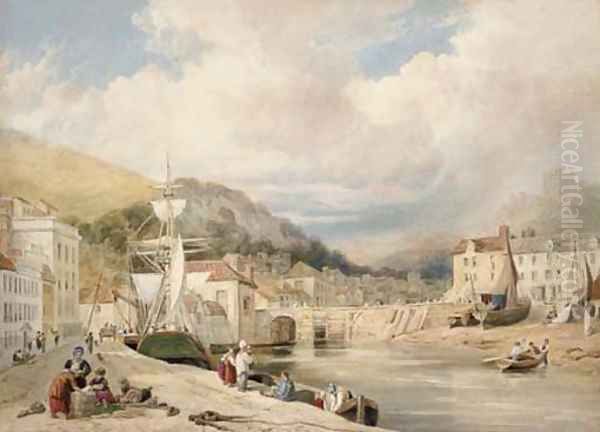 View of Dover Harbour looking towards the Castle by William Henry Stothard