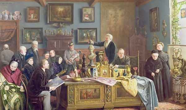 The Auction, 1910 Oil Painting by Carl Johann Spielter